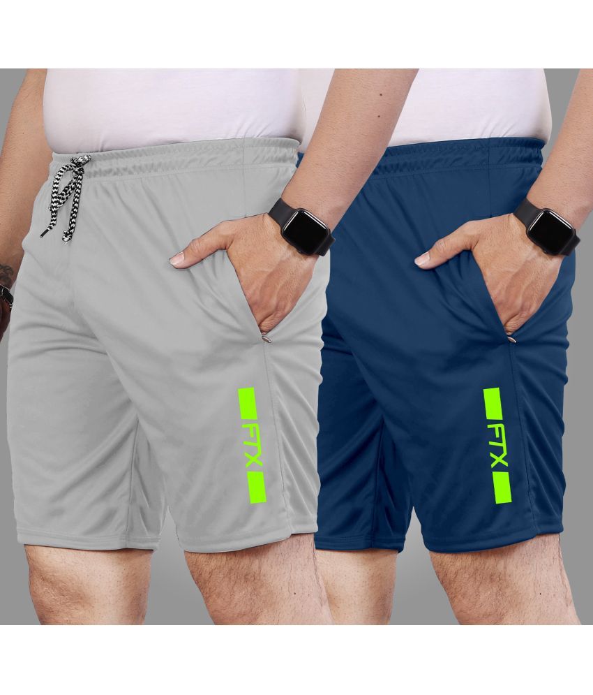     			FTX Light Grey Polyester Men's Shorts ( Pack of 2 )