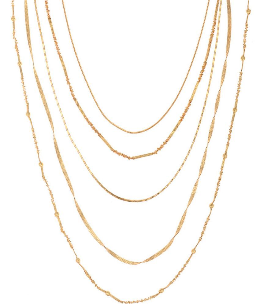     			Maalgodam Gold Plated Chains Combo ( Set of 5 )