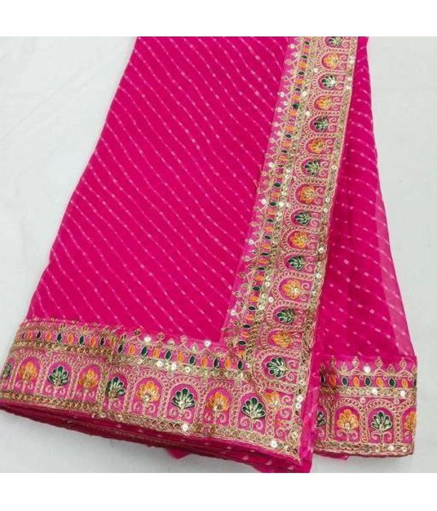     			Nil Madhav Art Georgette Embroidered Saree With Blouse Piece ( Pink , Pack of 1 )