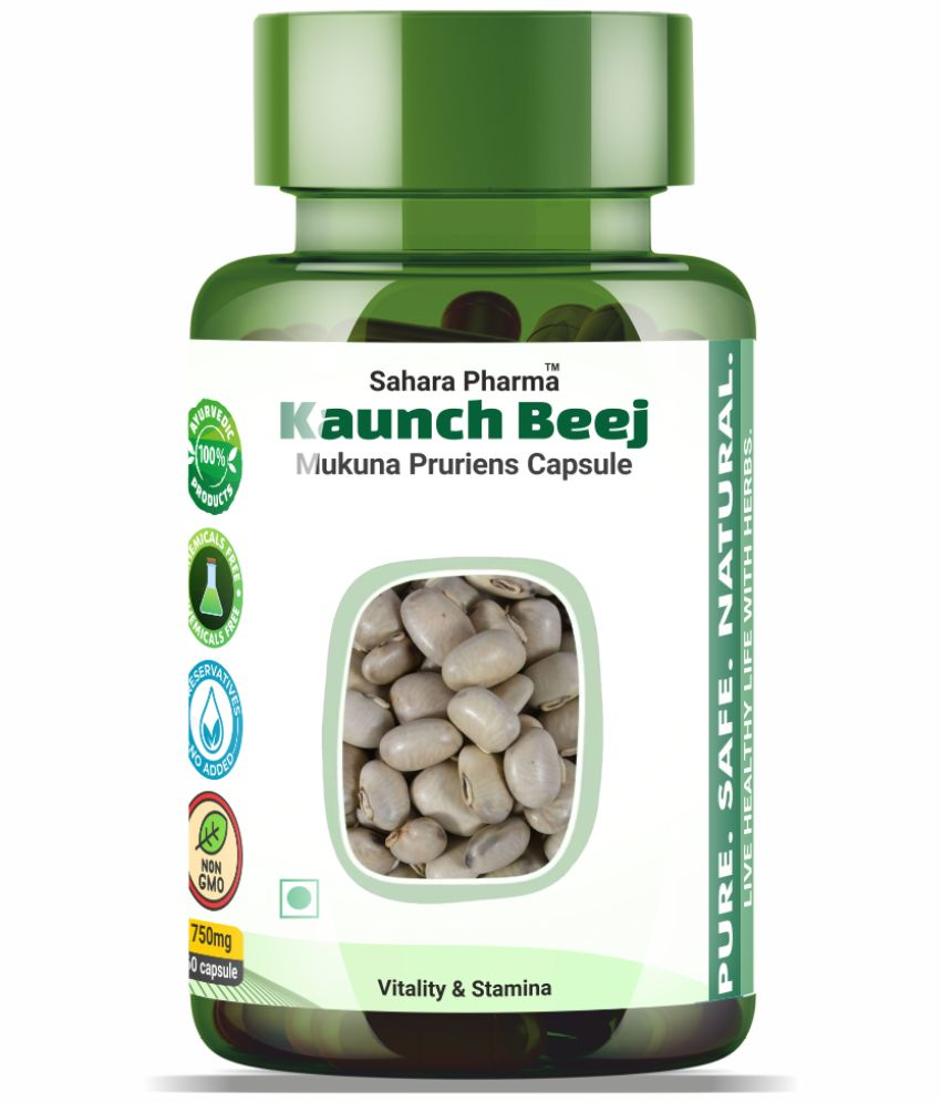     			Sahara Pharma Kaunch Beej - Organic Mucuna Pruriens Capsules | Boost Vitality, Stamina & Energy | 750mg - 60 Capsules