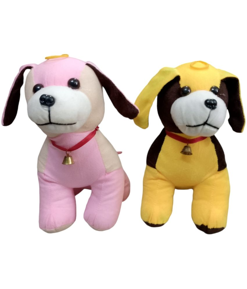     			Soft Fabric Bull Dog Soft Toys for Kids, Children, Baby gitls, Stuff Animals Toy, Puppy Soft Toy (Set of 2) multicolor.