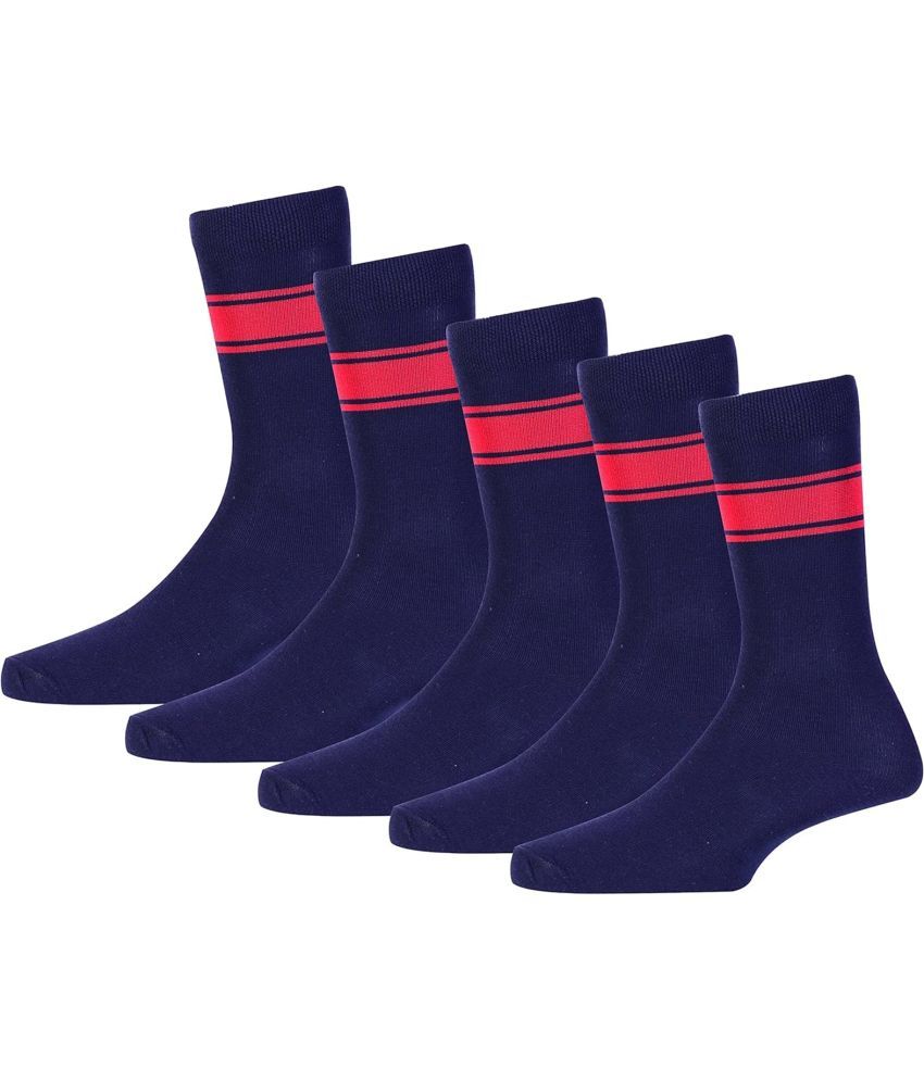     			Tahiro Pack of 5 Men's Cotton Mid Length Socks ( Blue )