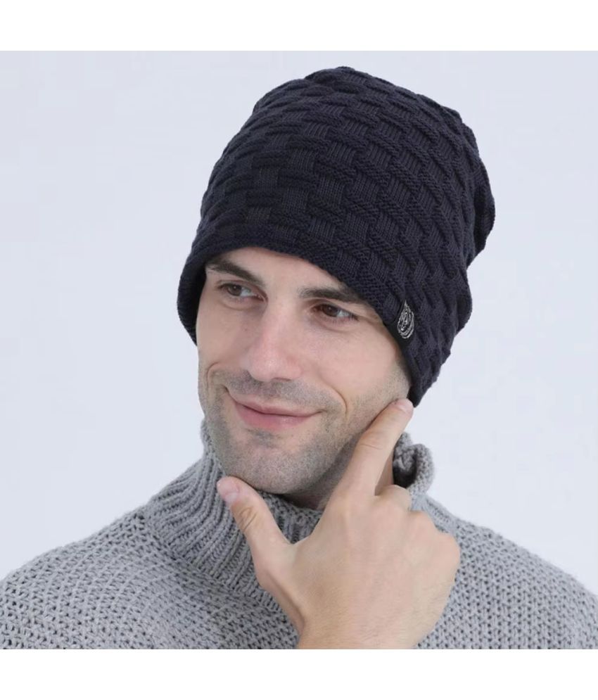     			Bolax Pack of 1 Woollen Men's Cap ( Blue )