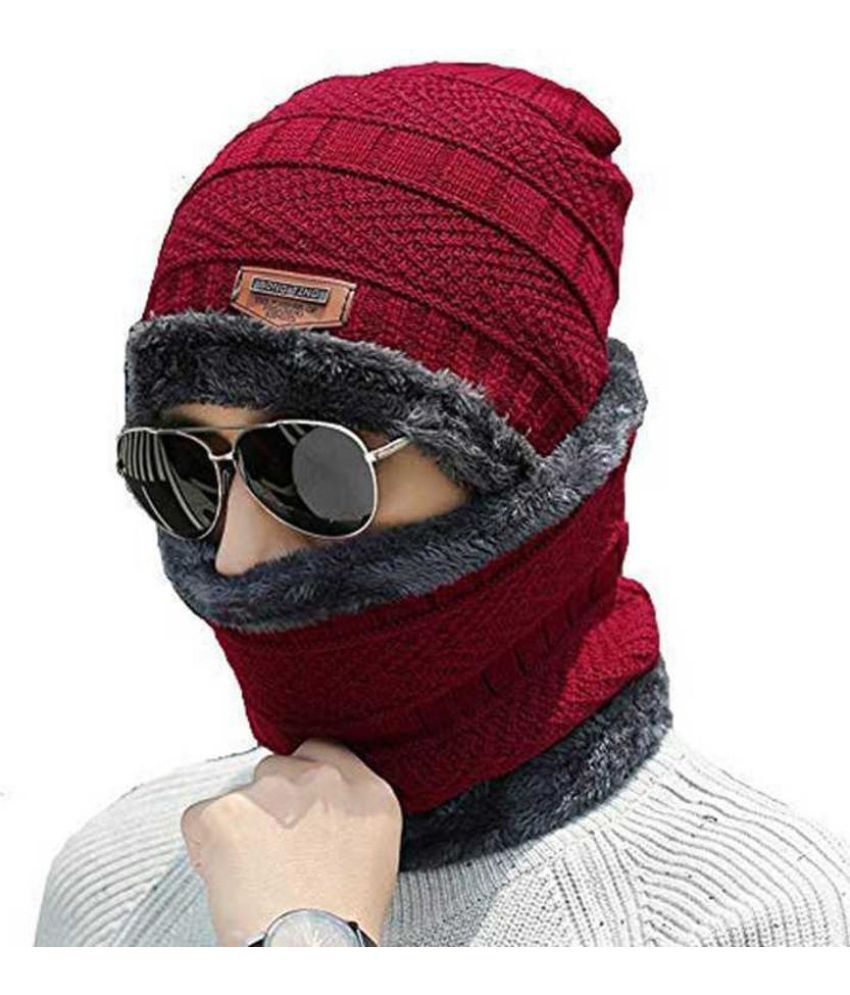     			Bolax Pack of 1 Woollen Men's Cap ( Maroon )