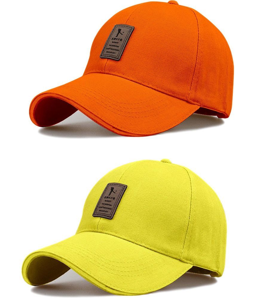     			Bolax Pack of 2 Cotton Men's Cap ( Orange )