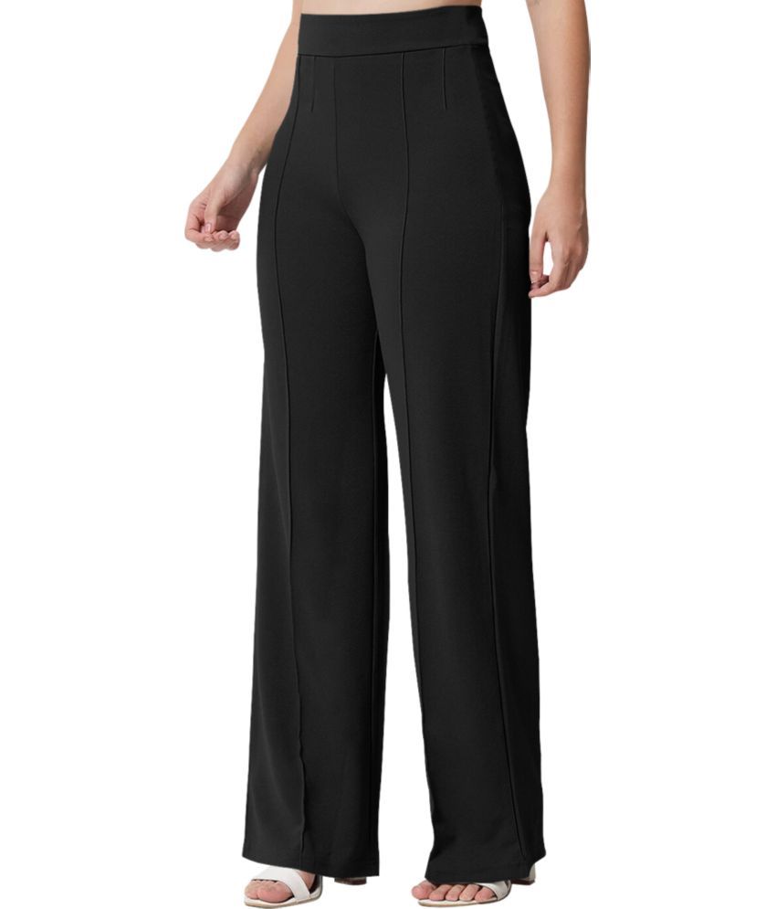     			Eyebogler Pack of 1 Polyester Regular Women's Formal Pants ( Black )