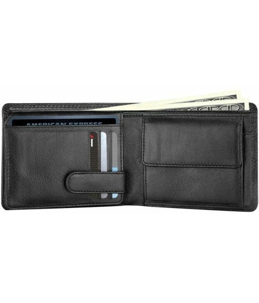     			HIDEFLIX 100% Leather Printed Men's Regular Wallet With 10 Slots For Card ( Black , Pack of 1 )