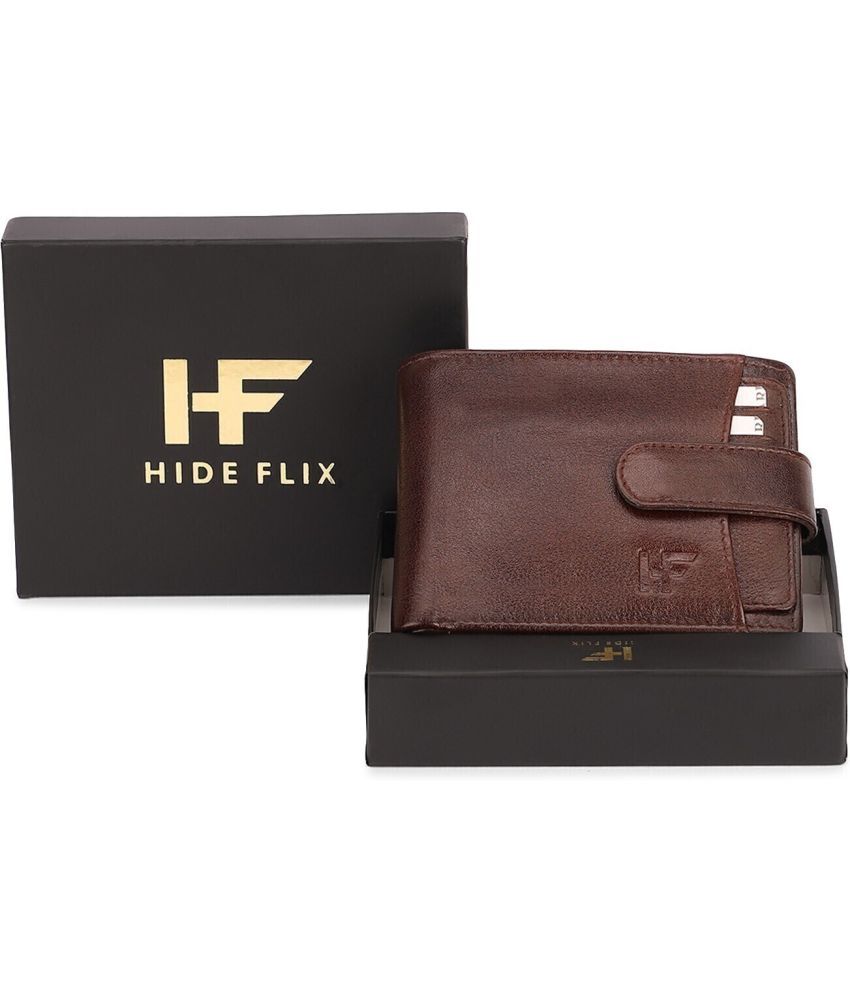     			HIDEFLIX 100% Leather Solid Men's Regular Wallet With 8 Slots For Card ( Black , Pack of 1 )