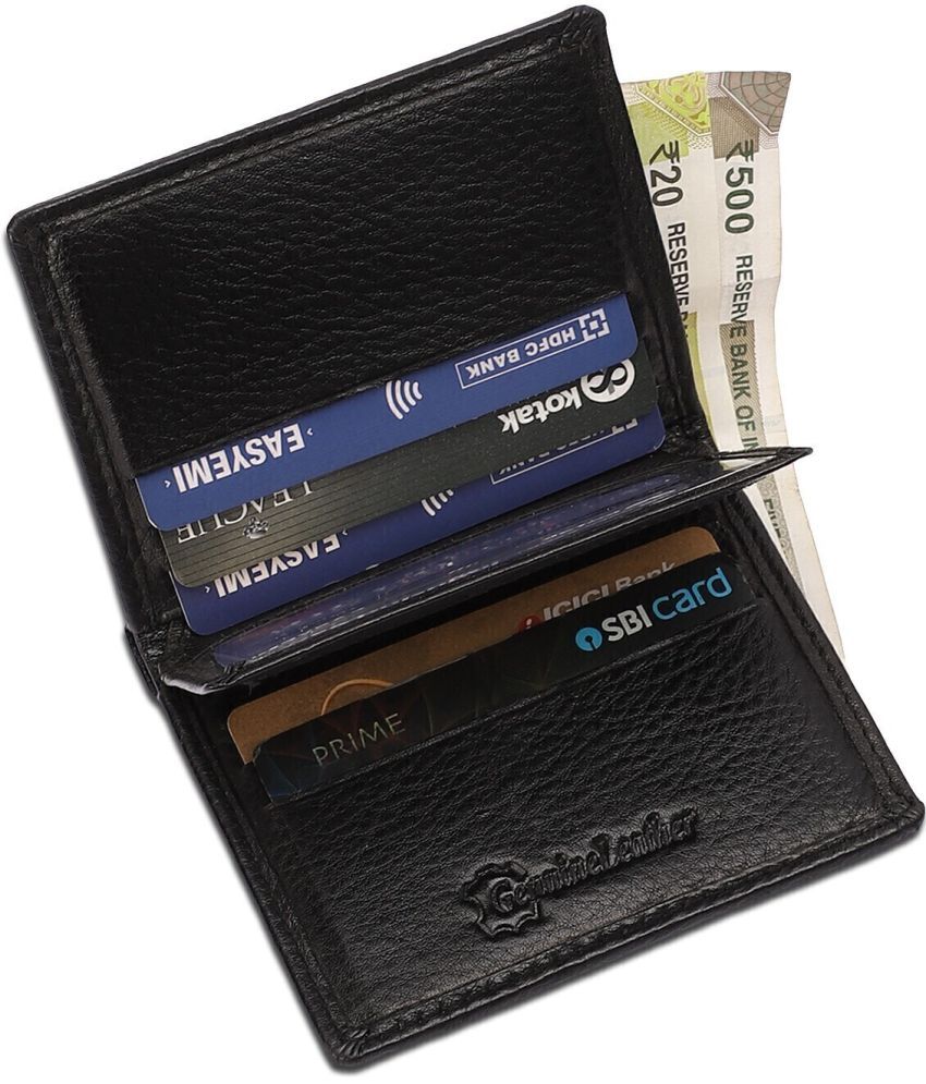     			HIDEFLIX 100% Leather Solid Men's Regular Wallet With 6 Slots For Card ( Black , Pack of 1 )