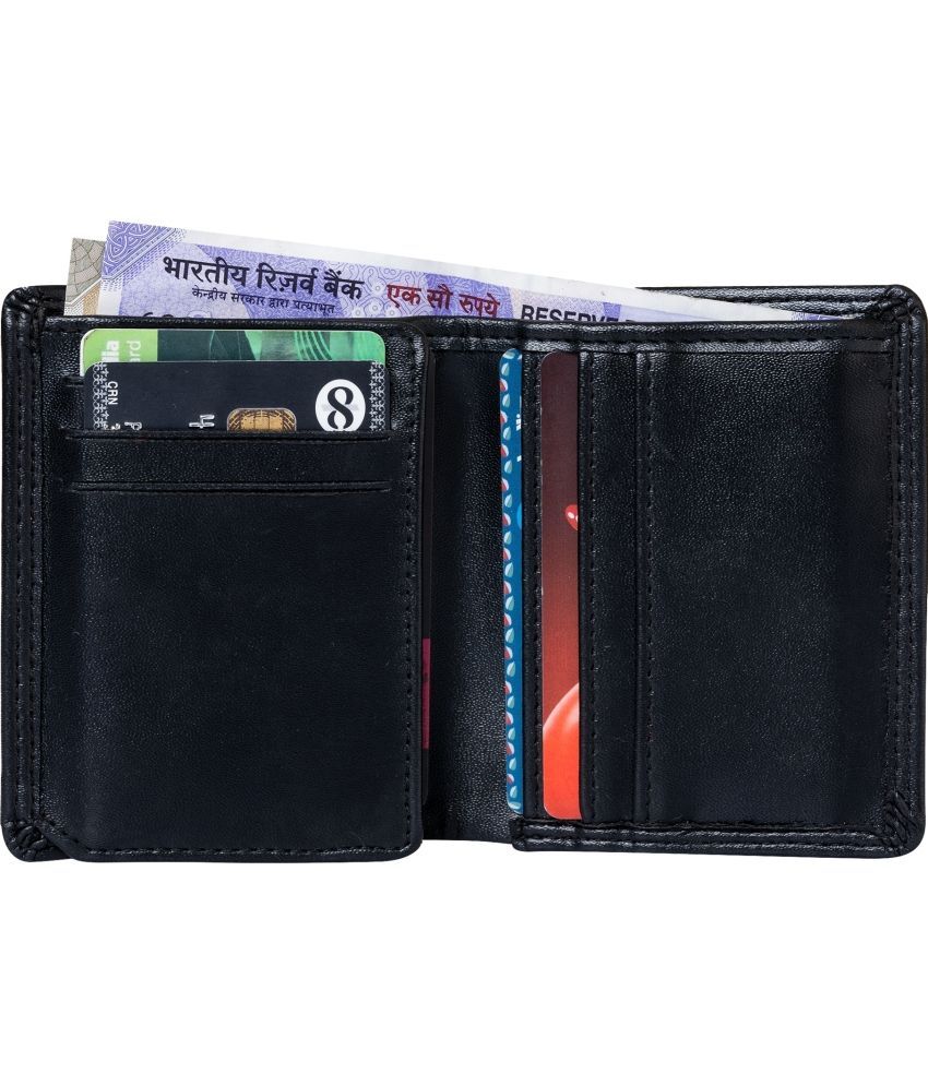     			HIDEFLIX PU Solid Men's Regular Wallet With 10 Slots For Card ( Black , Pack of 1 )