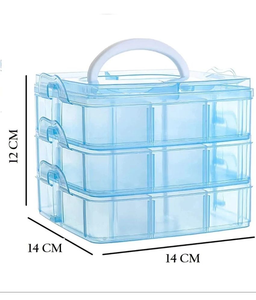     			Stysol 18 Grids Clear Plastic Organizer Jewelry Storage Box with Adjustable Dividers, Transparent Organizer Box for Earring Fishing Hooks