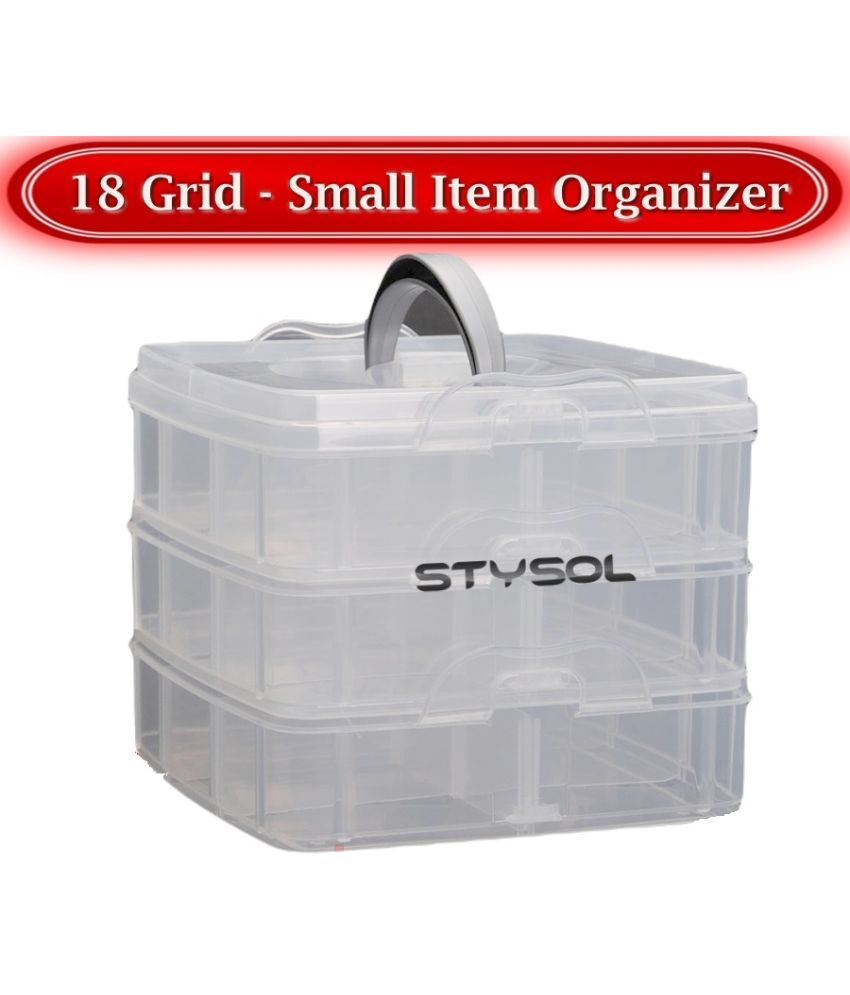     			Stysol Jewelry Organiser Box with 18 Grids Partitions Storage Box, Vanity box, Storage Boxes |Jewelry Box,  Box