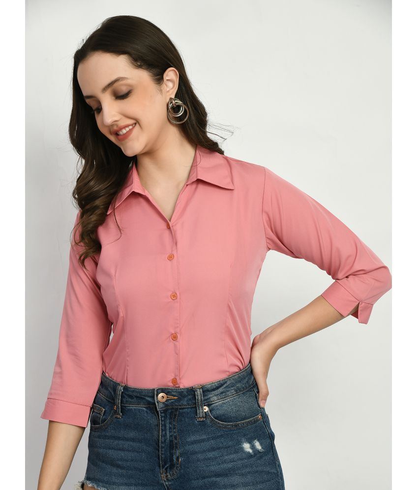     			akshatani Peach Poly Crepe Shirt - Pack of 1