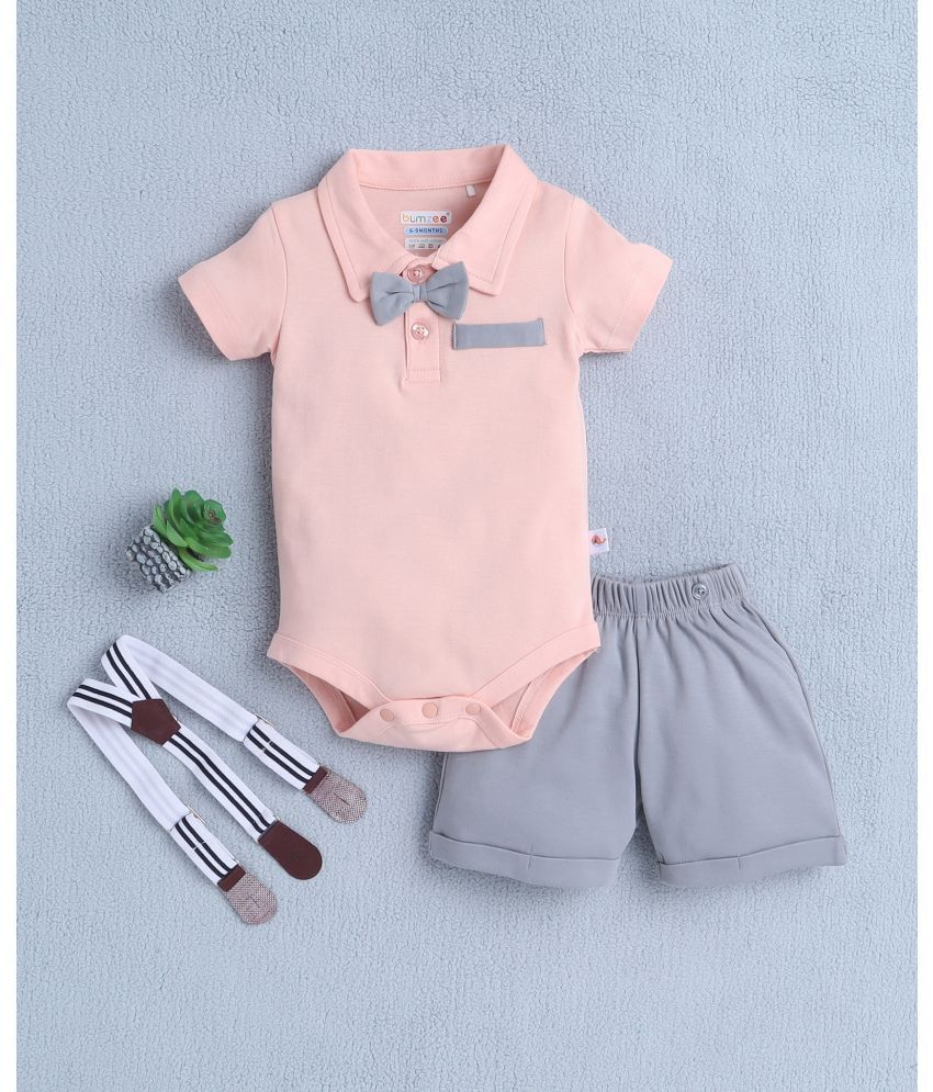     			BUMZEE Pack of 1 Baby Boys Cotton Top & Shorts ( Peach )