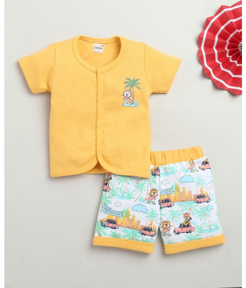     			BUMZEE Pack of 1 Baby Boys Cotton Top & Shorts ( Yellow )