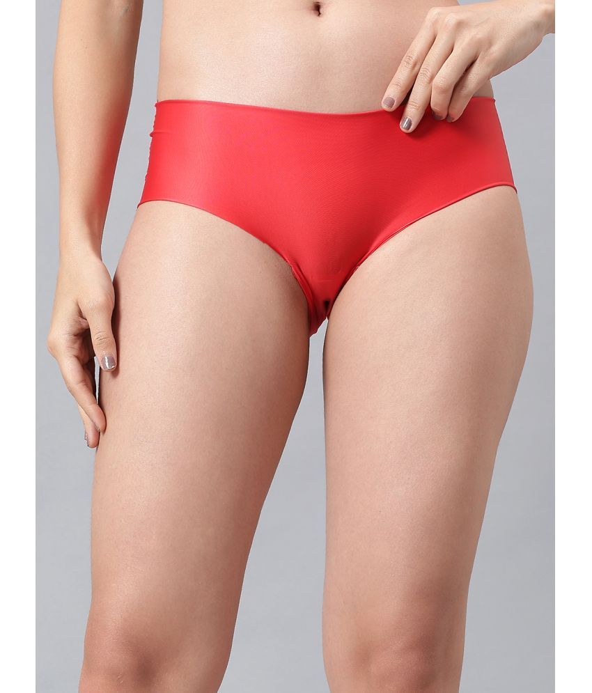     			La Intimo Pack of 1 Nylon Hipster For Women ( Red )