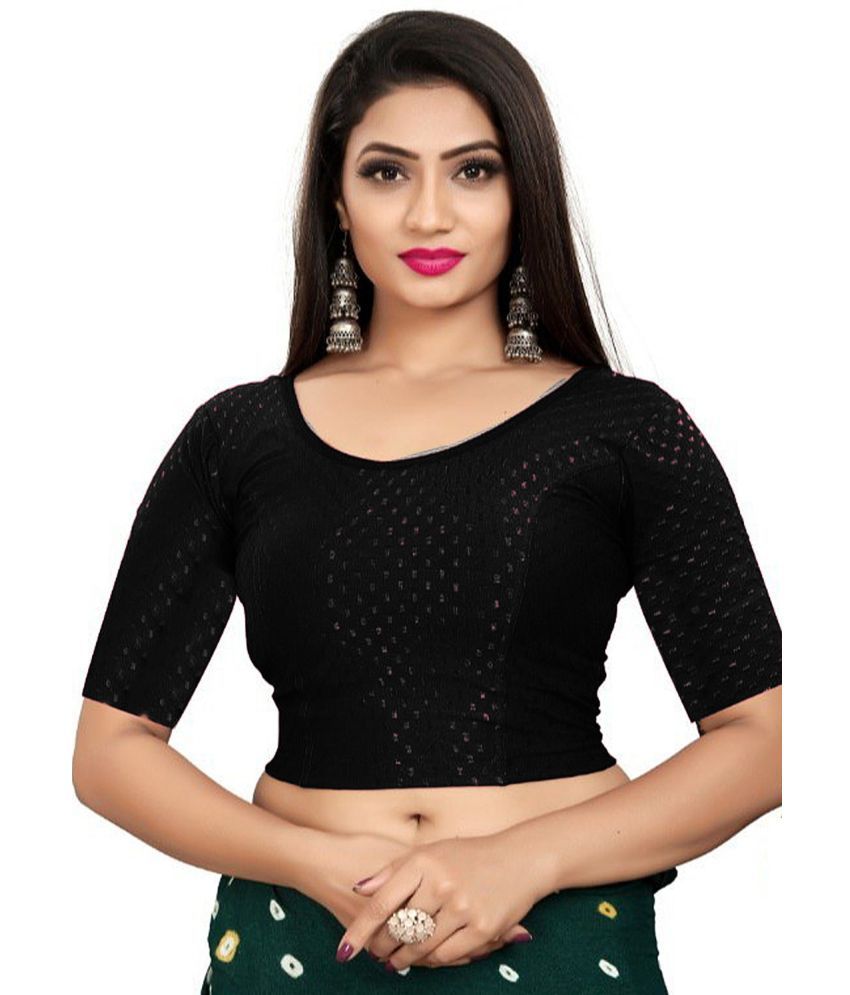     			Laadli Black Readymade without Pad Cotton Blend Women's Blouse ( Pack of 1 )