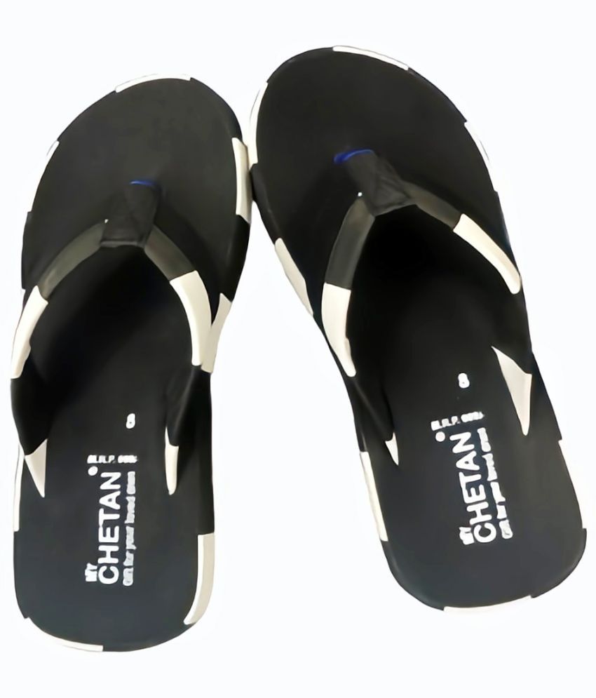     			MYCHETAN Black Men's Thong Flip Flop