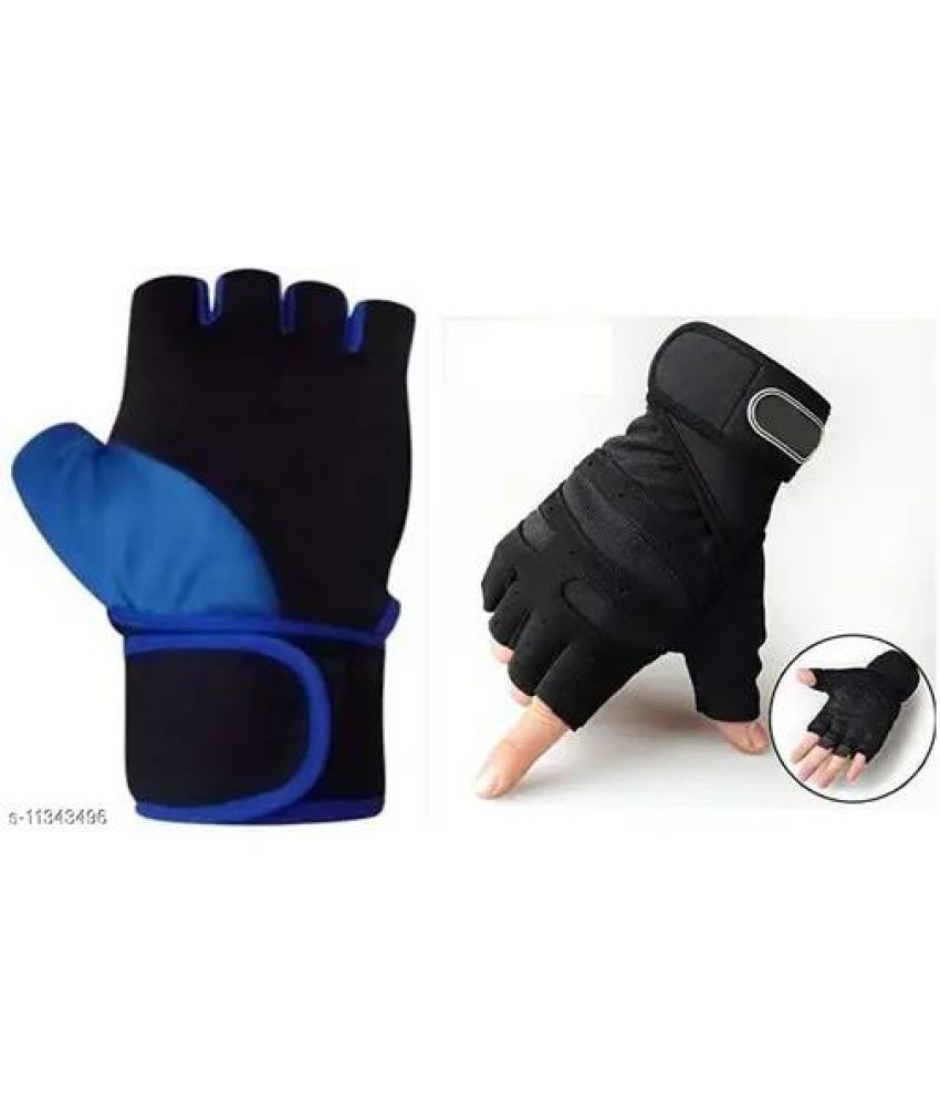     			Spokofit Unisex Leather Gym Gloves For Advanced Fitness Training and Workout With Half-Finger Length