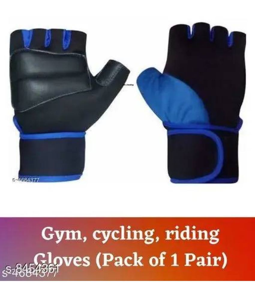     			Spokofit Unisex Leather Gym Gloves For Advanced Fitness Training and Workout With Half-Finger Length