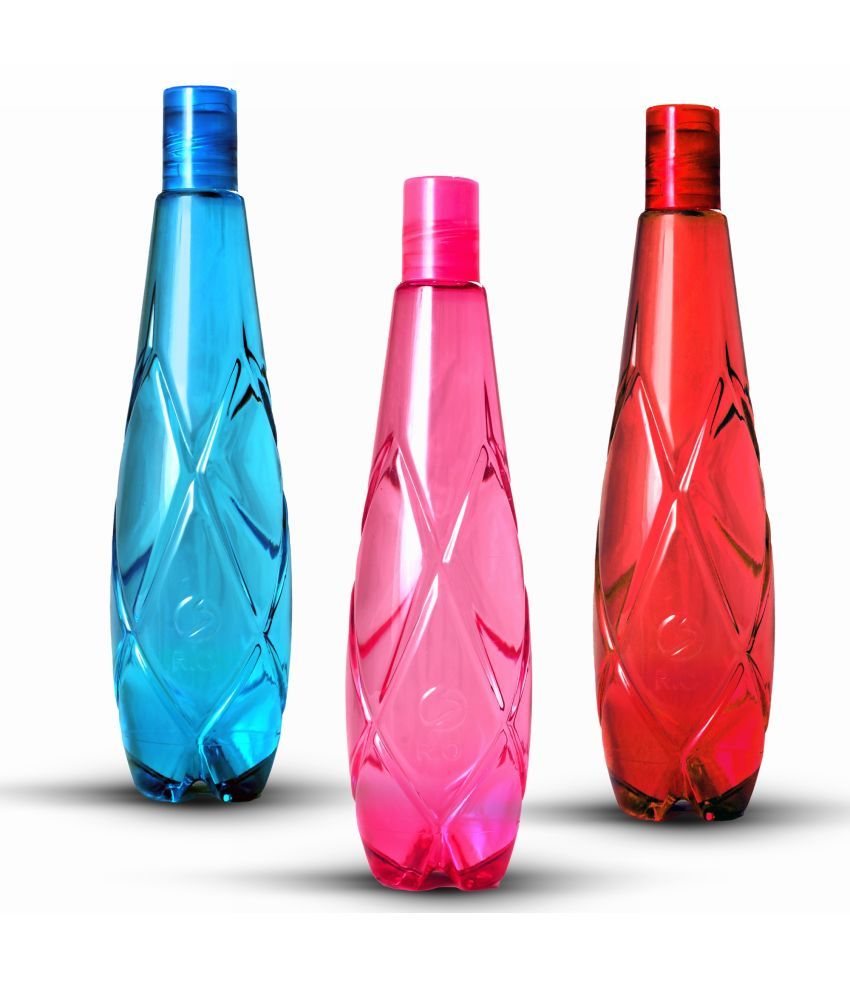     			Stysol Fridge Water Bottel Multicolour Plastic Fridge Water Bottle 1000 mL ( Set of 3 )