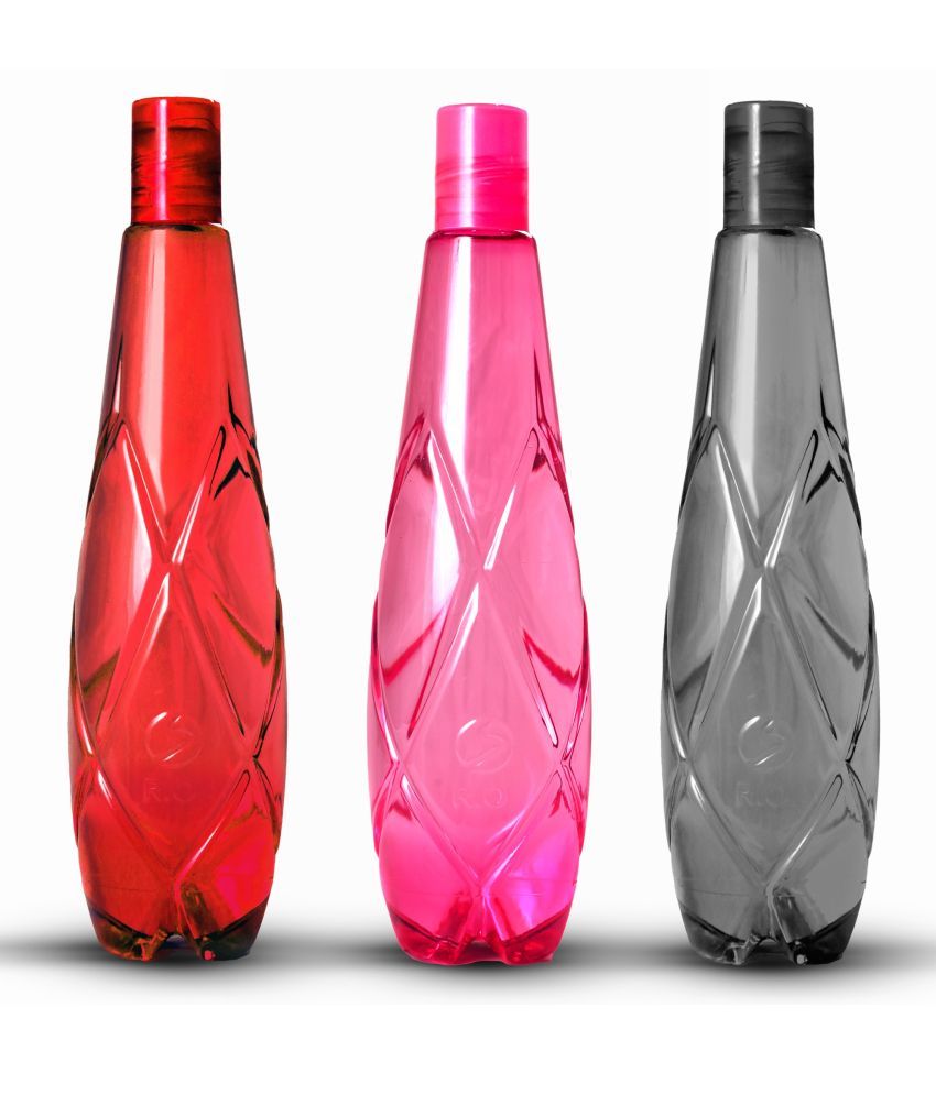     			Stysol Water Bottel  Multicolour Plastic Water Bottle 1000 mL ( Set of 3 )