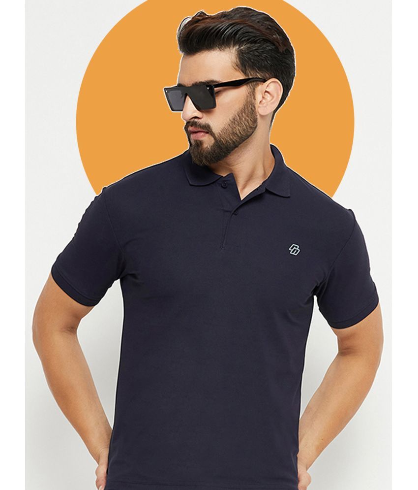     			renuovo Pack of 1 Cotton Blend Regular Fit Solid Half Sleeves Men's Polo T Shirt ( Navy Blue )