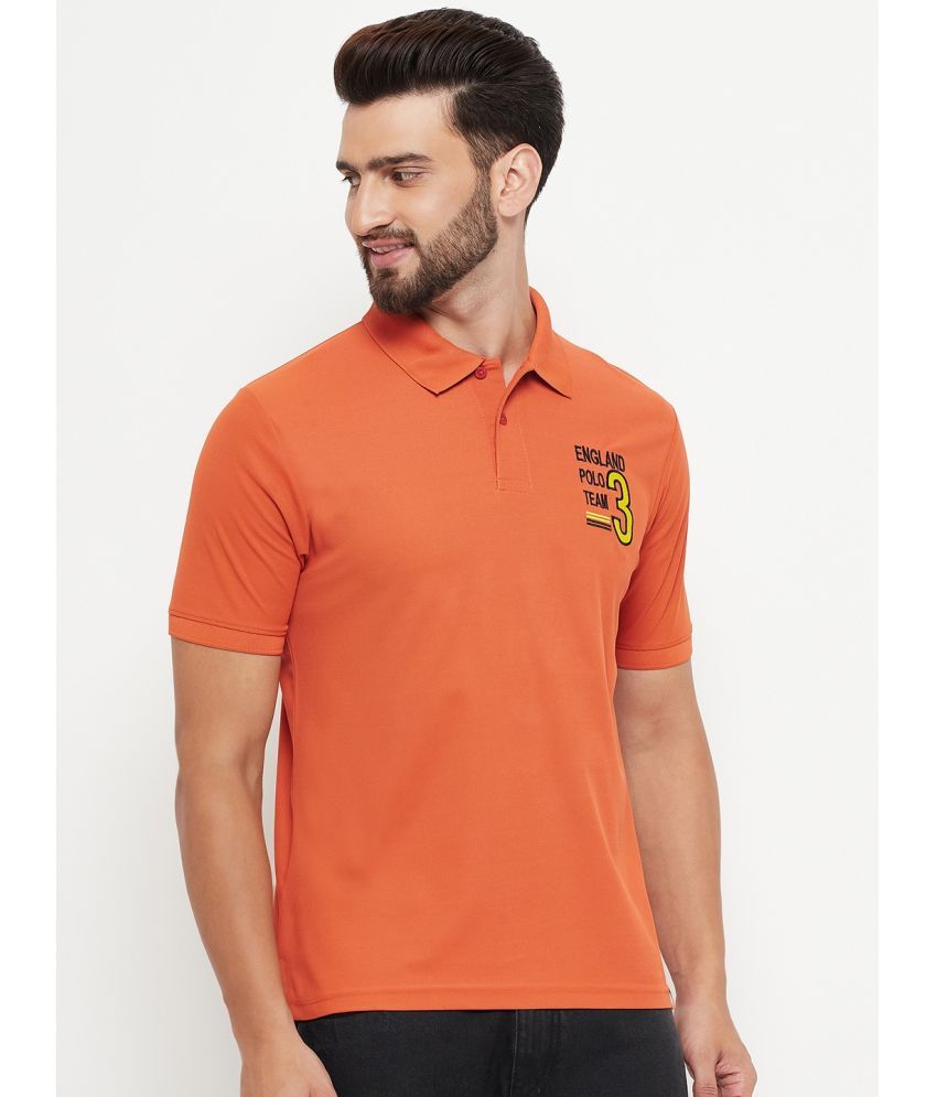     			renuovo Pack of 1 Cotton Blend Regular Fit Solid Half Sleeves Men's Polo T Shirt ( Orange )