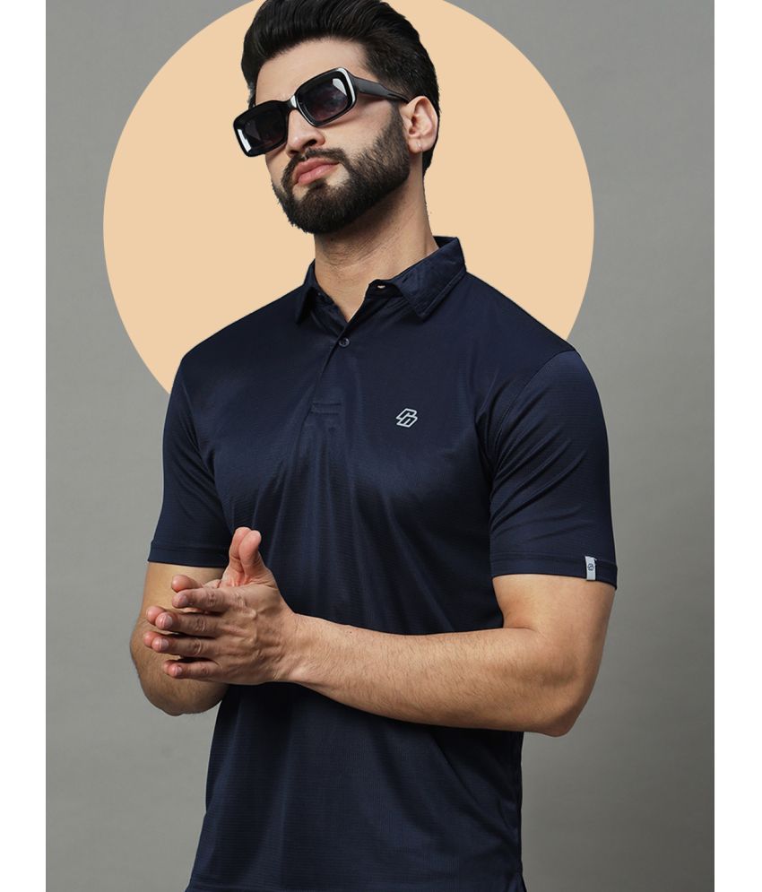     			renuovo Pack of 1 Cotton Blend Regular Fit Solid Half Sleeves Men's Polo T Shirt ( Navy Blue )