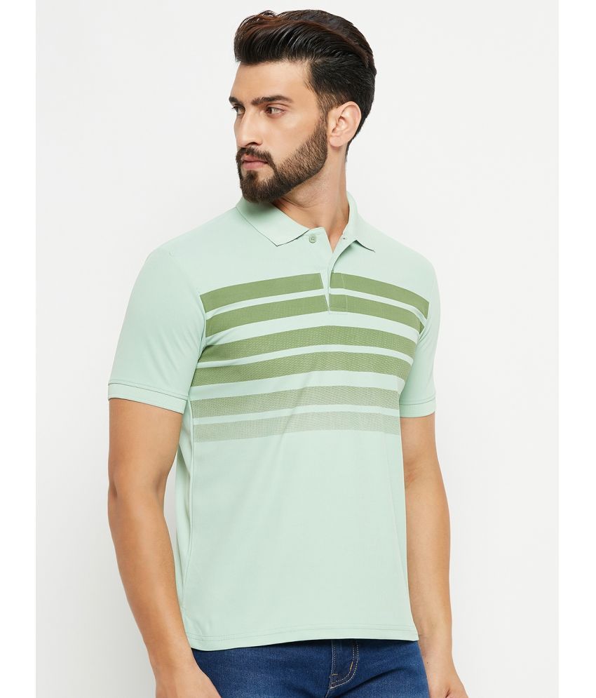     			renuovo Pack of 1 Cotton Blend Regular Fit Striped Half Sleeves Men's Polo T Shirt ( Lime Green )