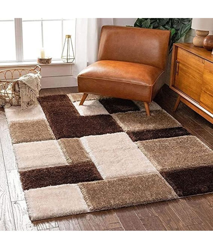     			ANABIA CARPET Multi Polyester Carpet Checks 3x5 Ft