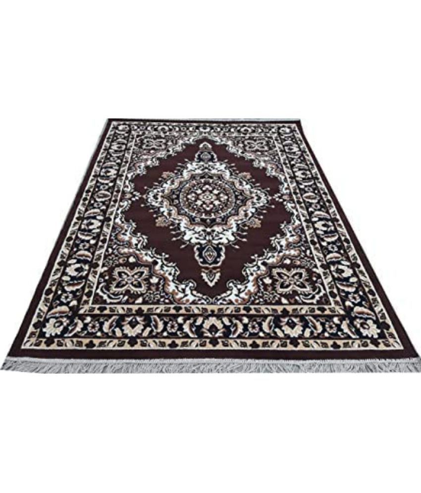     			ANABIA CARPET Multi Silk Carpet Ethnic 5x7 Ft