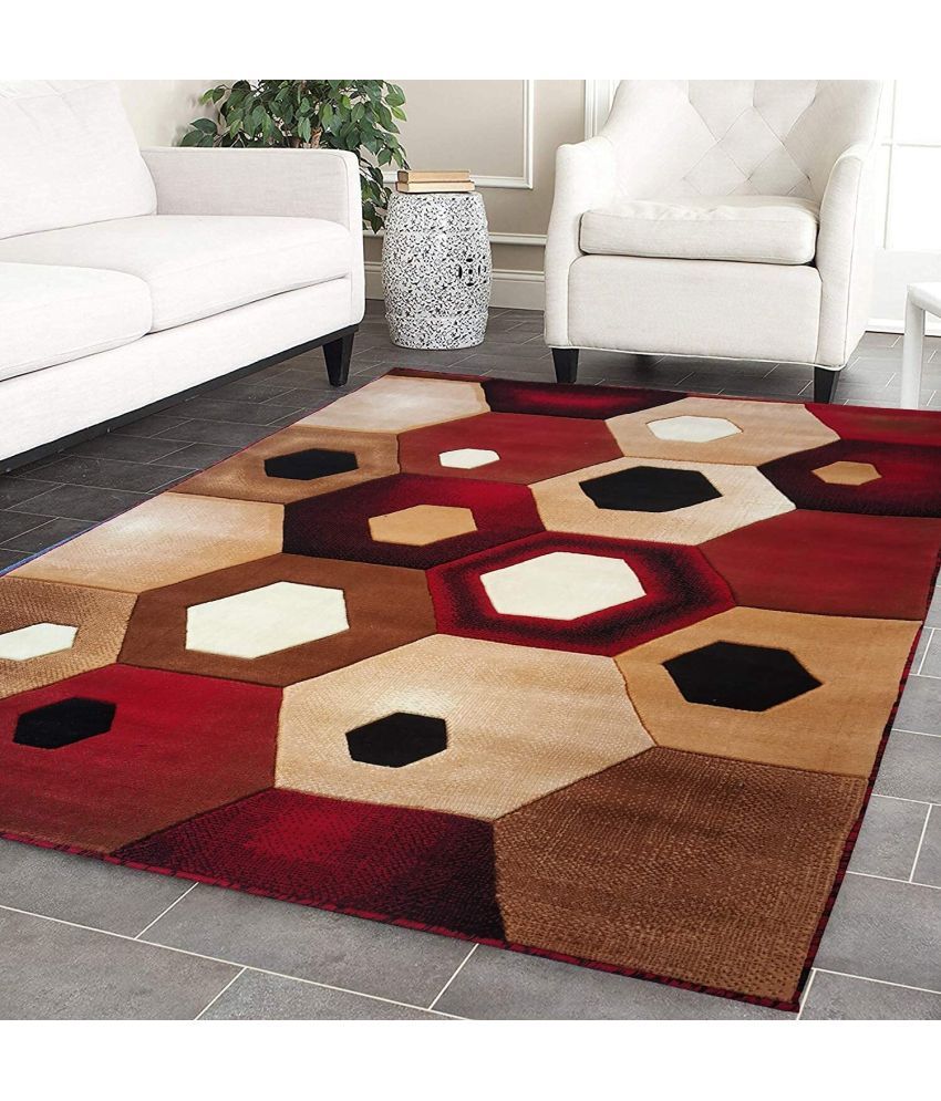     			ANABIA CARPET Multi Silk Carpet Geometrical 5x7 Ft