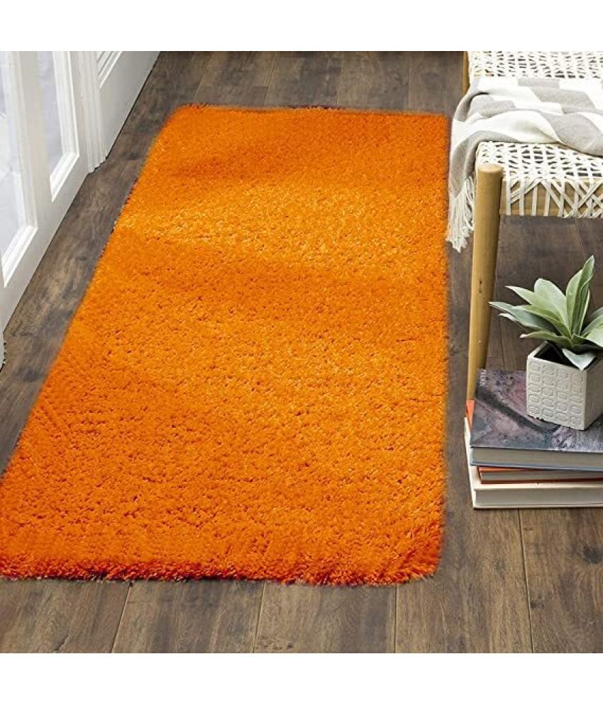     			ANABIA CARPET Orange Polyester Carpet Plain Other Sizes Ft