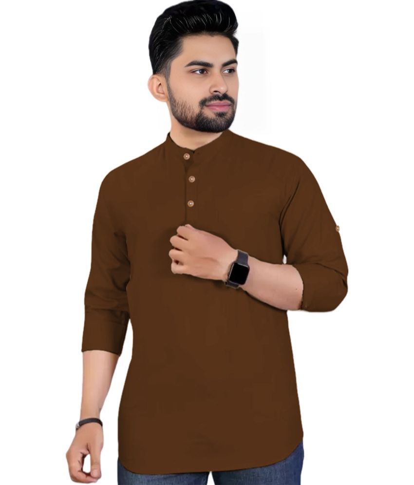     			Apektra Gold Cotton Blend Men's Shirt Style Kurta ( Pack of 1 )