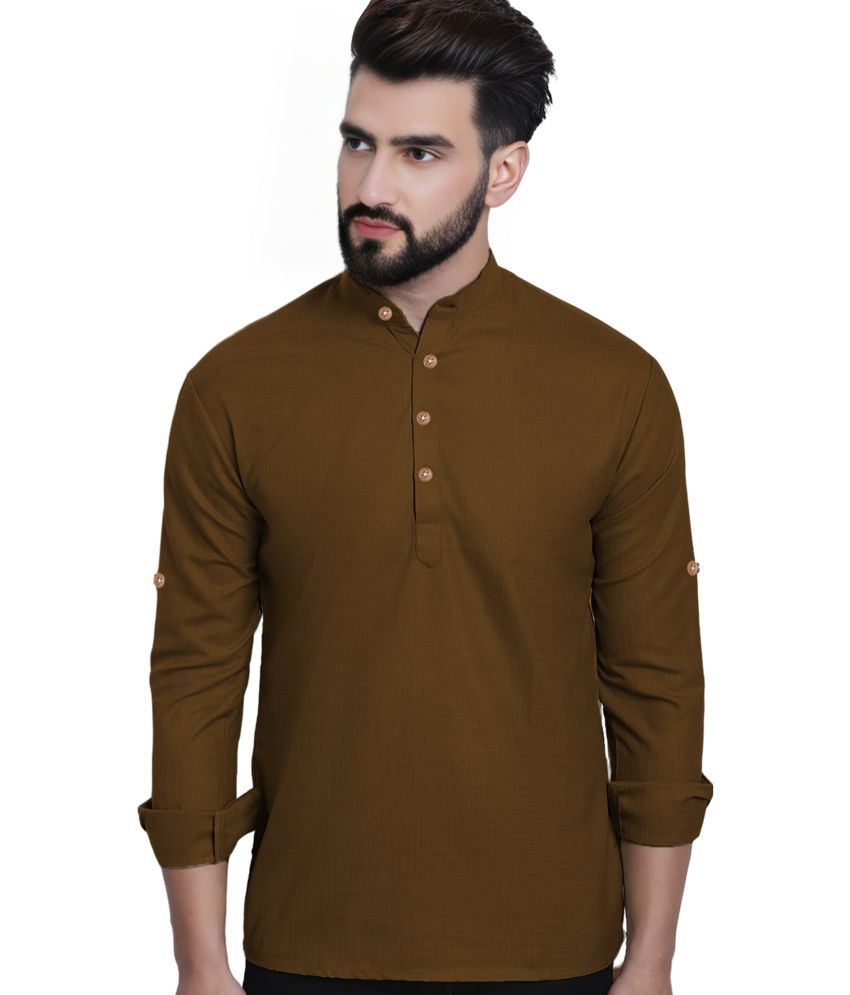     			Apektra Gold Cotton Blend Men's Shirt Style Kurta ( Pack of 1 )