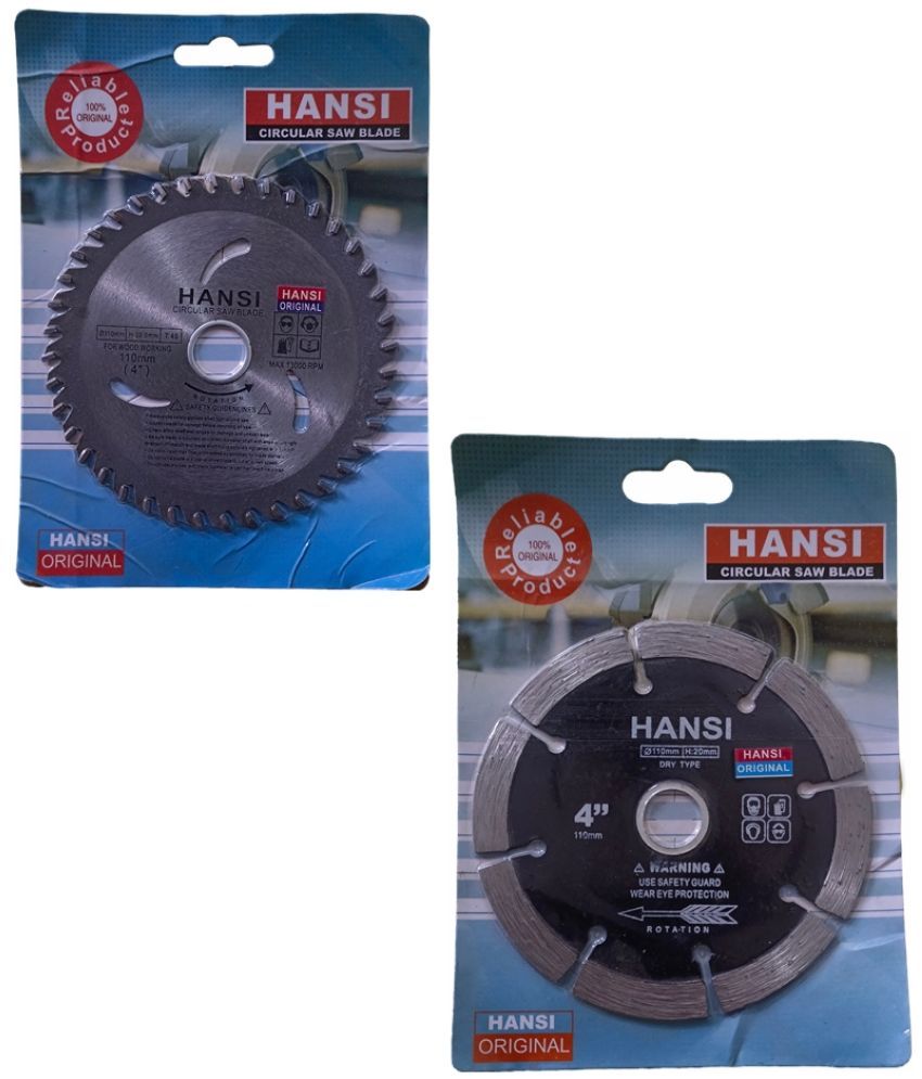     			Hansi Circular Saw Blade Wood and cutting stone, concrete, asphalt, bricks, coal balls, glass, and ceramics 4 inch 110mm pack of 2