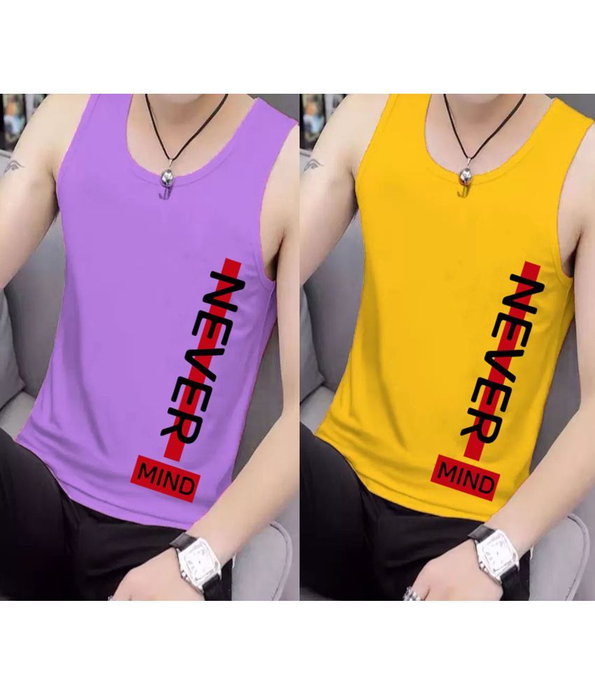     			Kintu Parantu Pack of 2 Polyester Basic Vest For Men ( Multicolor9 )