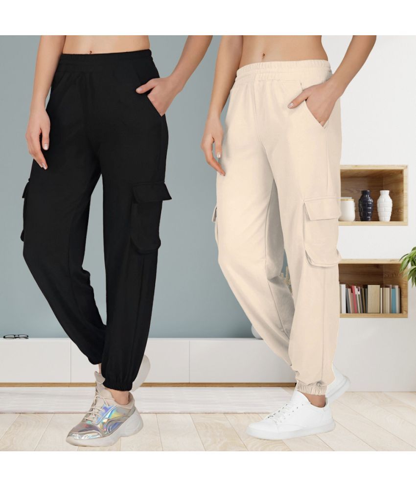     			Kintu Parantu Pack of 2 Polyester Regular Women's Joggers ( Cream )