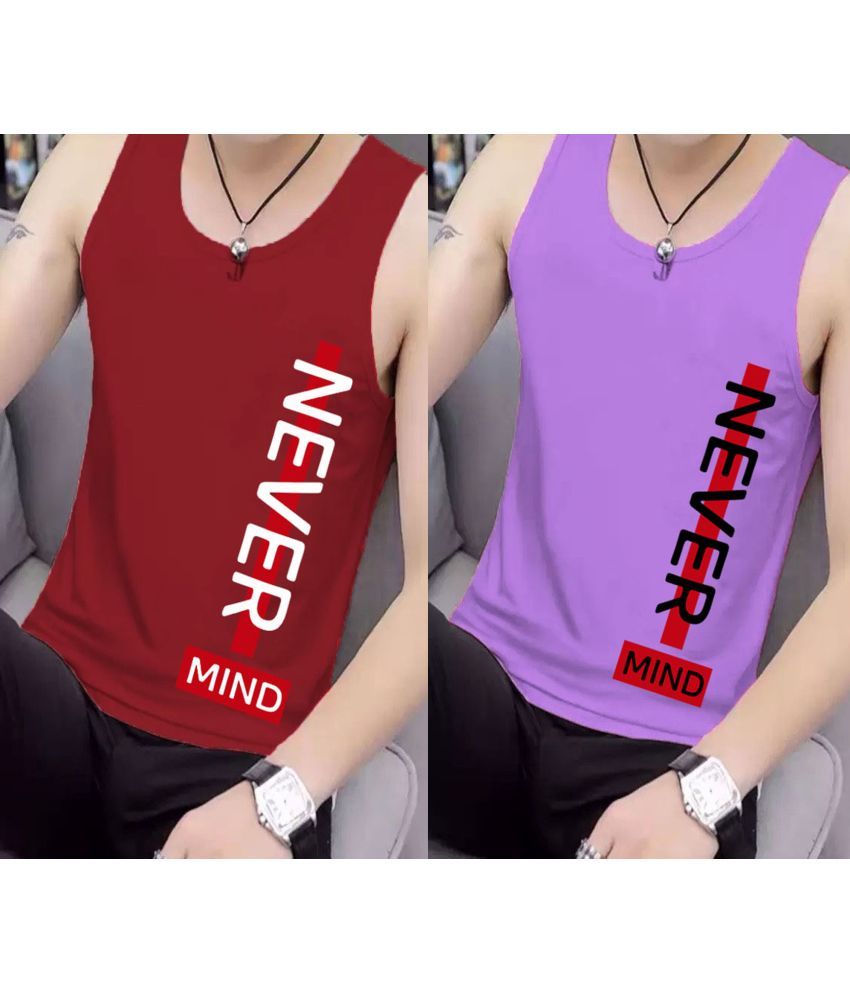     			Kintu Parantu Pack of 2 Polyester Basic Vest For Men ( Multicolor12 )