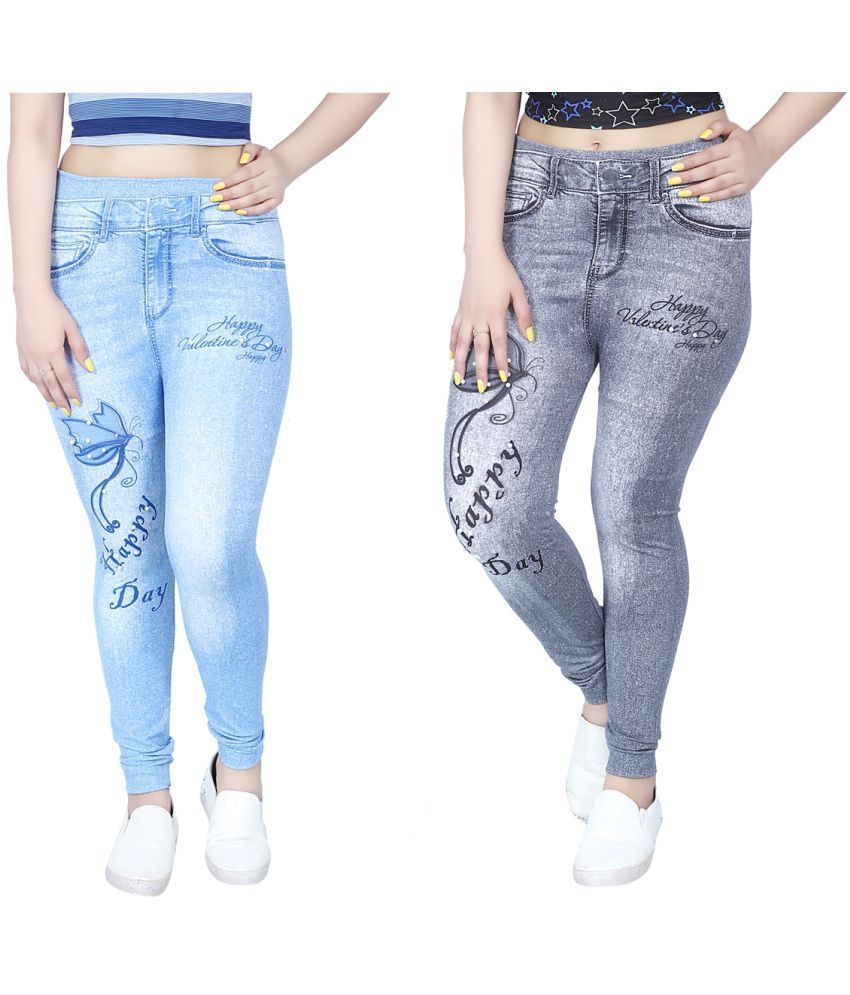     			Nios Fashion Girls Cotton Polyester Jeans ( Pack of 2 , Multicolor 3 )