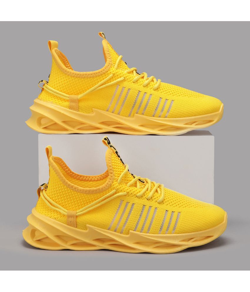     			RapidBox Stylish & Trendy Yellow Men's Sneakers