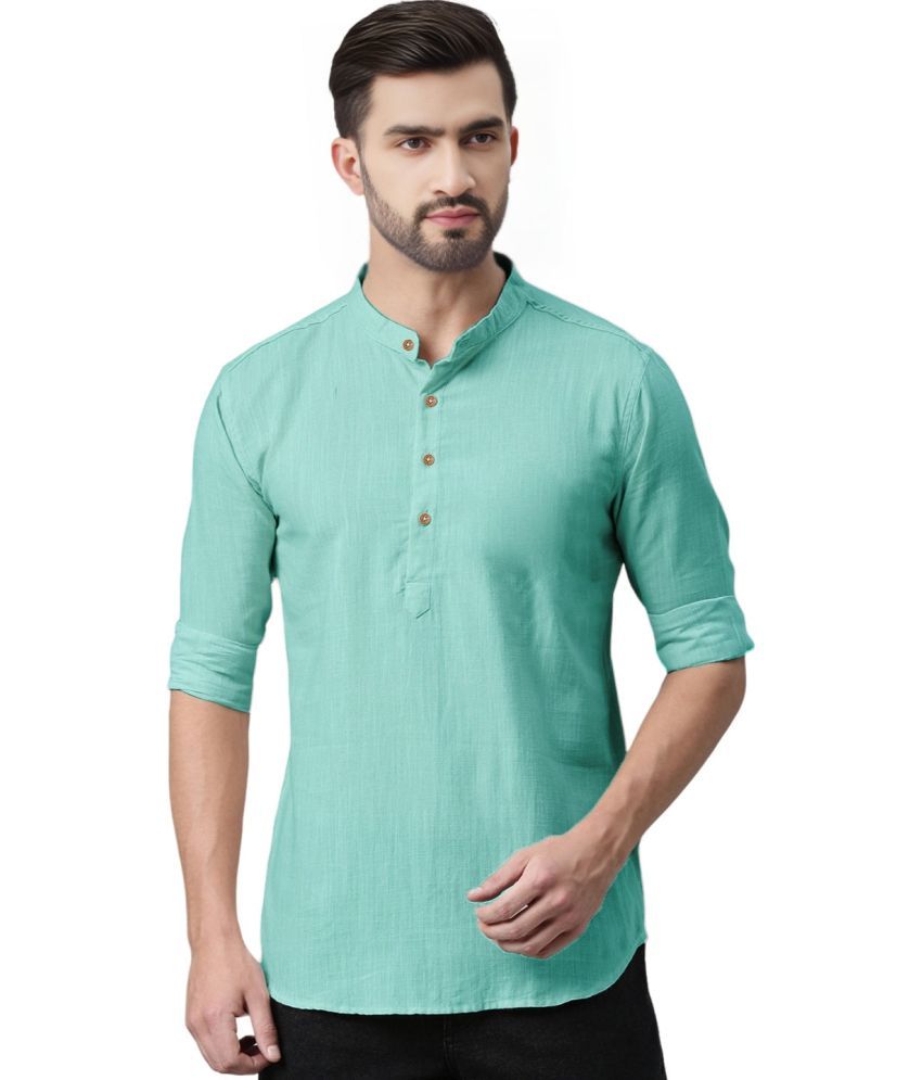     			Trendi Vastra Silver Cotton Blend Men's Shirt Style Kurta ( Pack of 1 )