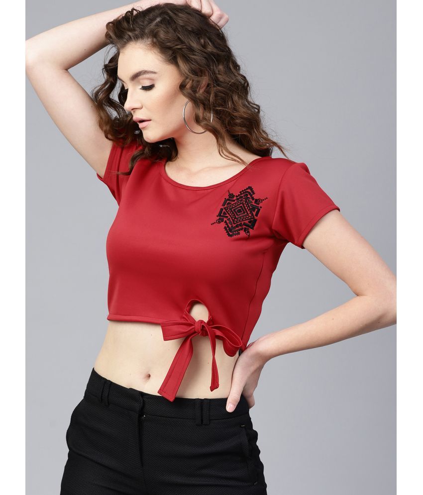     			Zima Leto Red Polyester Women's Crop Top ( Pack of 1 )