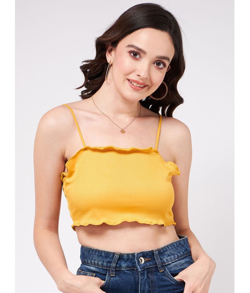     			Zima Leto Yellow Polyester Women's Crop Top ( Pack of 1 )