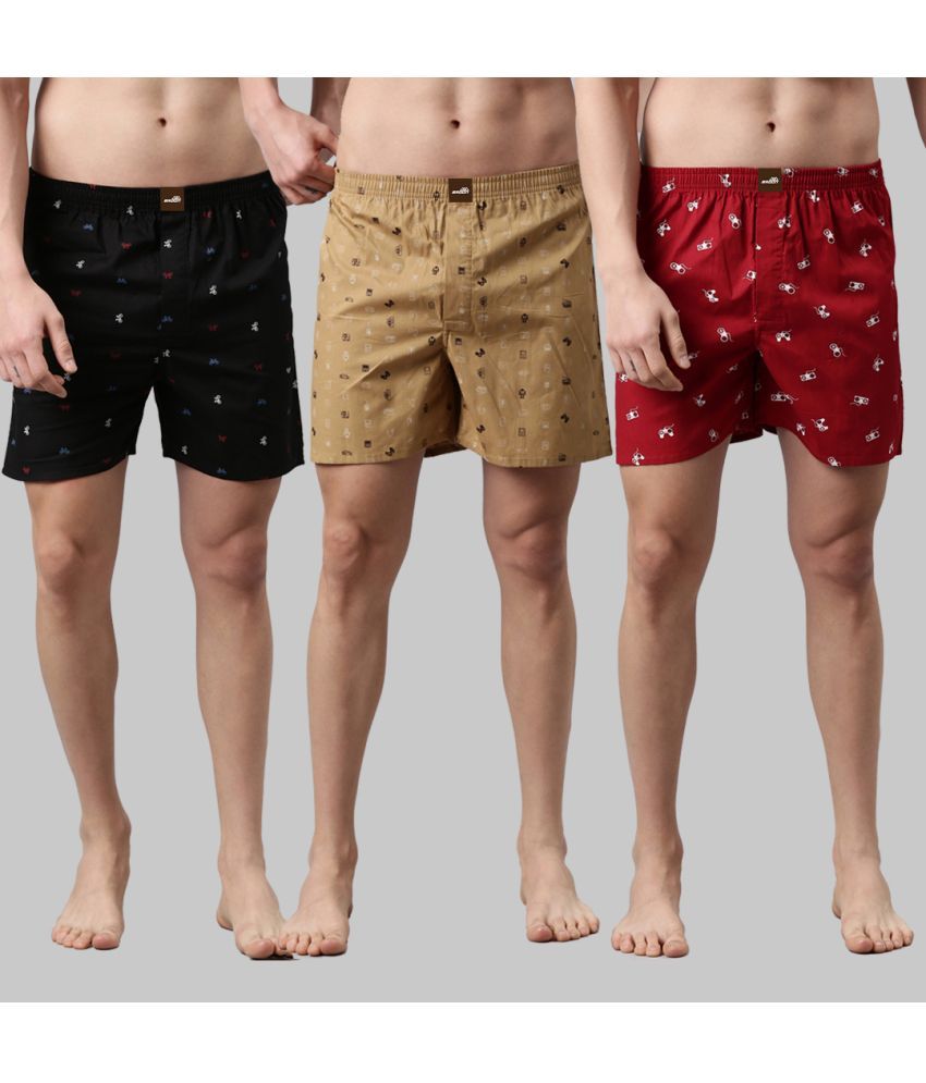     			broon Pack of 3 Cotton Boxers For Men's ( Beige )