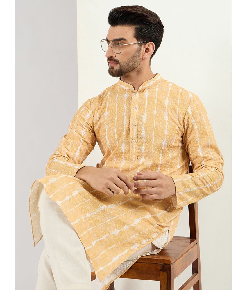     			Ethnic Bay Yellow Viscose Men's Regular Kurta ( Pack of 1 )