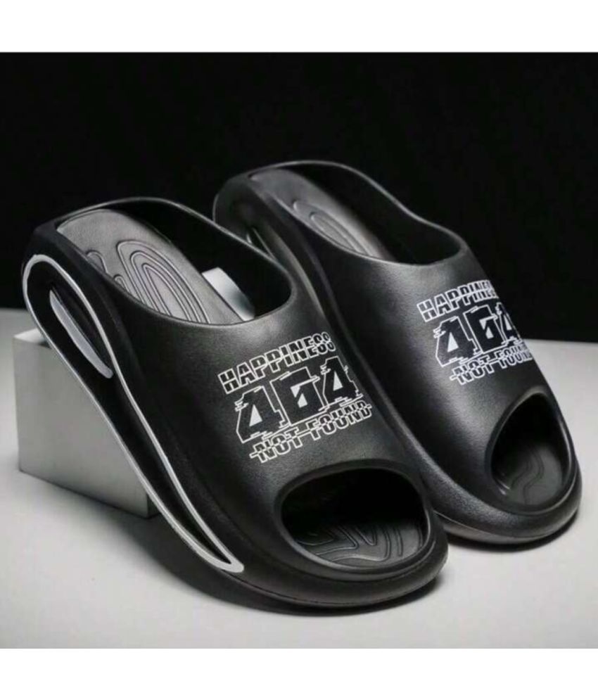     			HASTEN Black Men's Slide Flip Flop