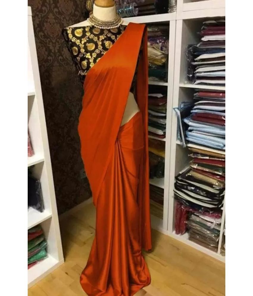     			Suntex Silk Woven Saree With Blouse Piece ( Orange , Pack of 1 )