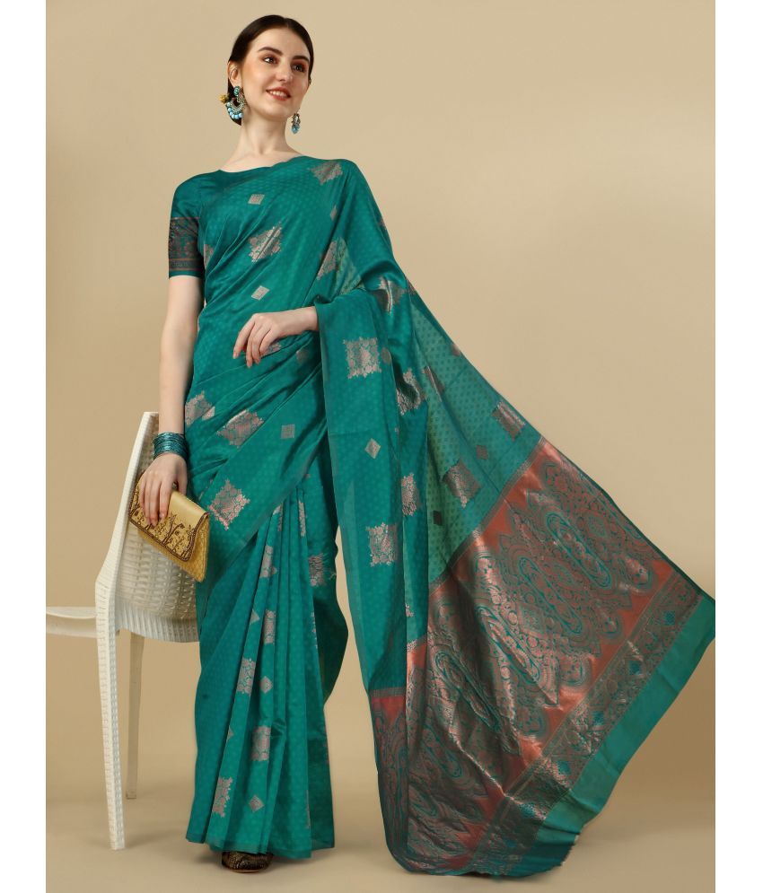     			Vastukala Silk Solid Saree With Blouse Piece ( Light Blue , Pack of 1 )